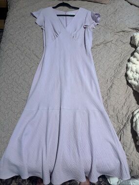Calvin Klein Soft Lavender V-Neck Maxi Dress